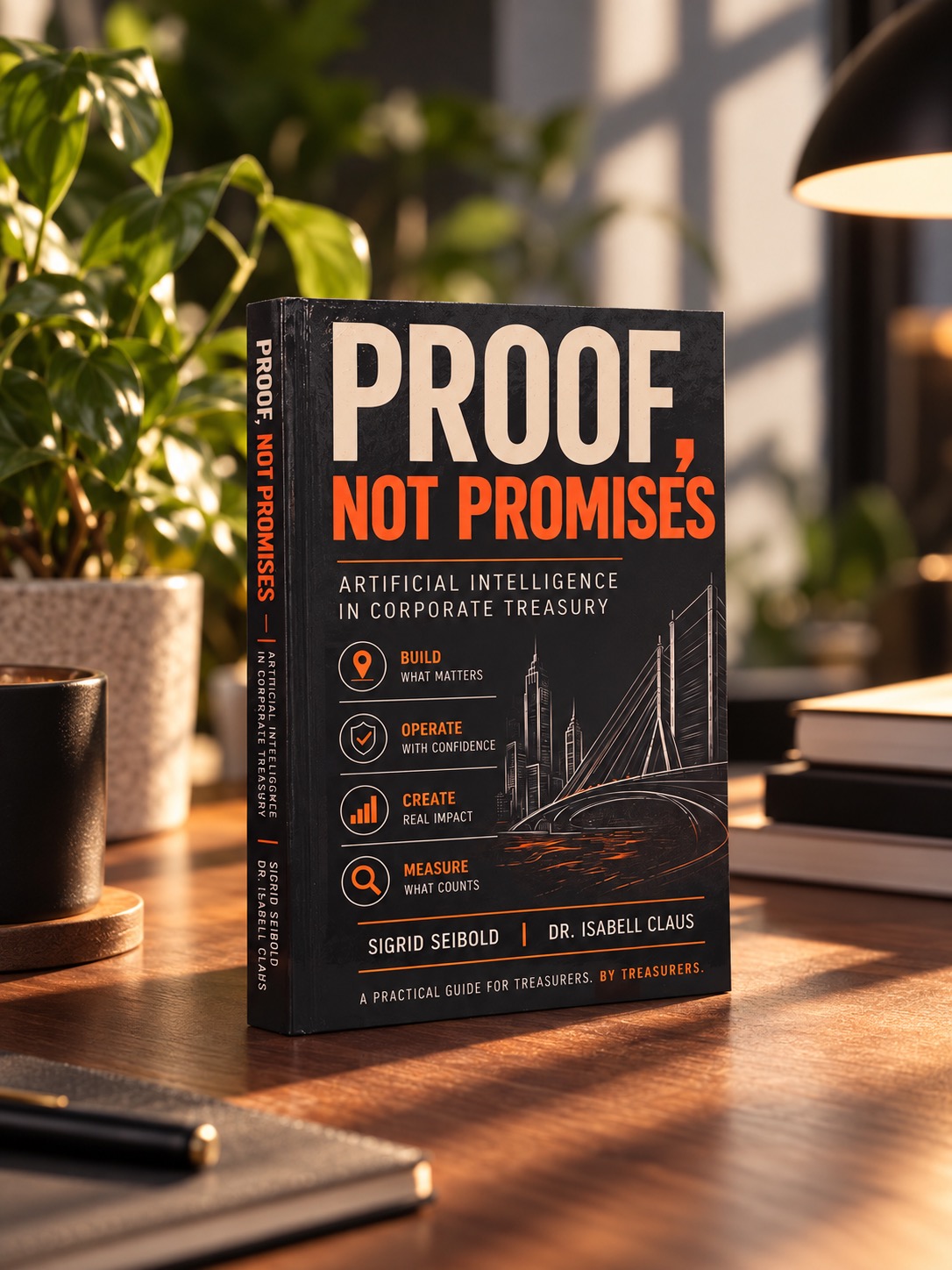 The book Proof, Not Promises — Artificial Intelligence in Corporate Treasury, by Sigrid Seibold and Dr. Isabell Claus